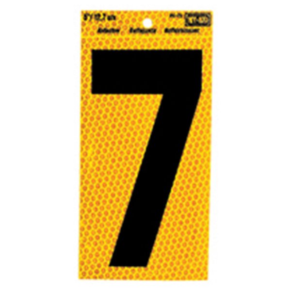 Hy-Ko 5In Yellow Reflective Number 7, 10PK B00757